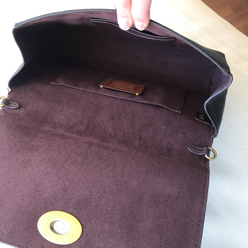 Coach Alexa Turnlock Crossgrain Leather Clutch Chain Crossbody Purse - Picture 8 of 16